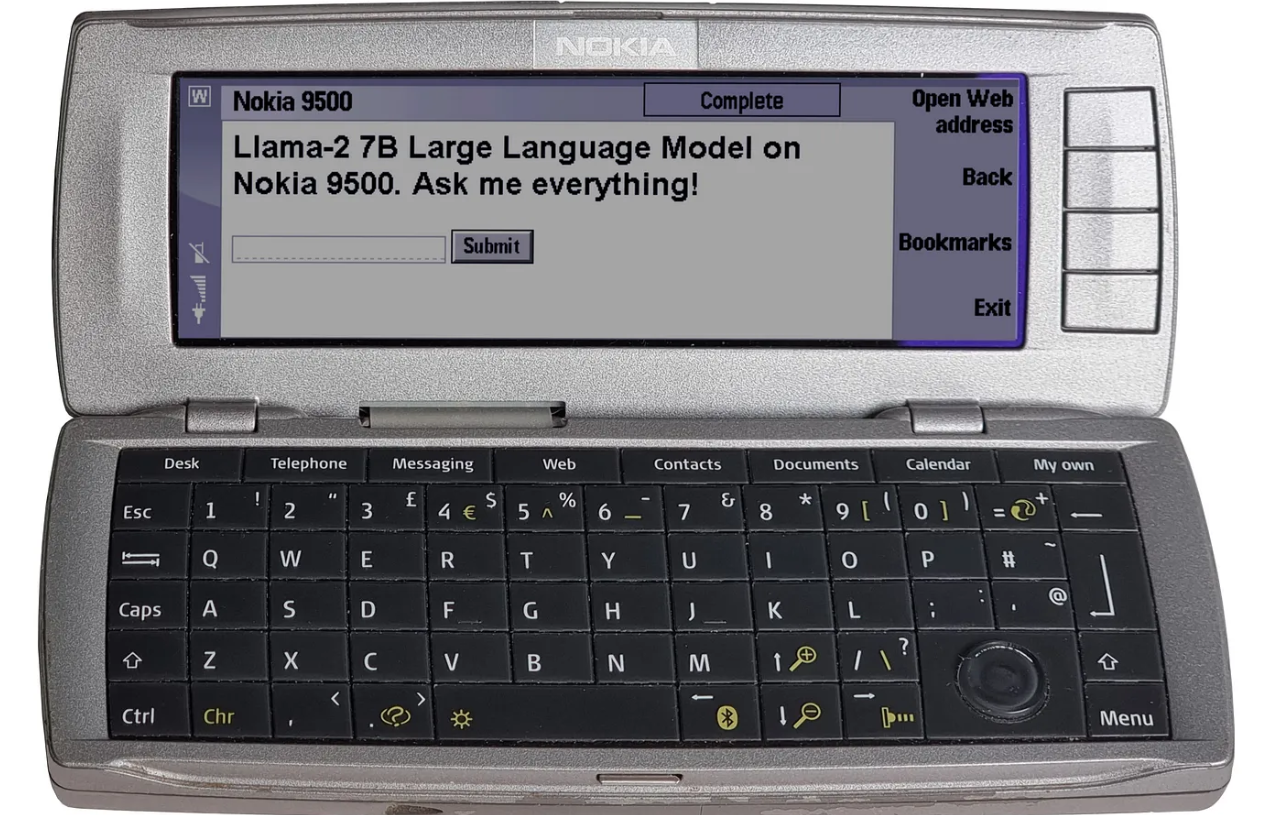 诺基亚9500手机上的大语言模型
