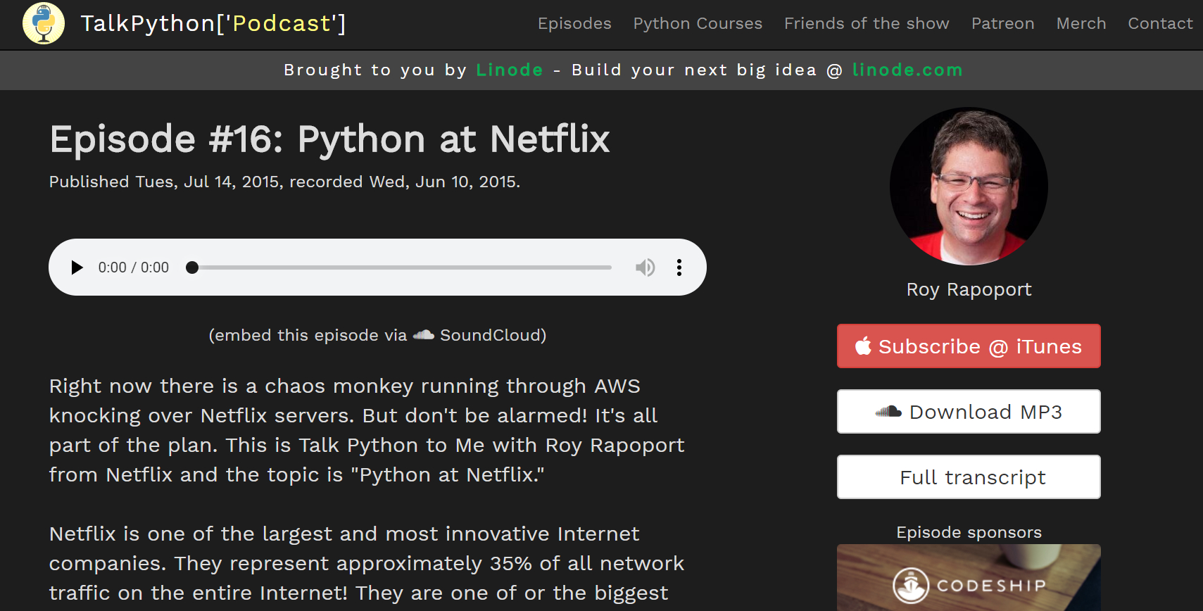 节目：Python at Netflix